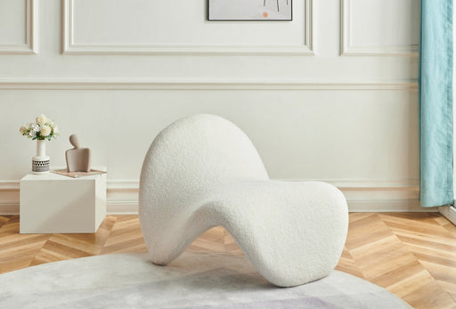 Theodore Cream Faux Sherling Accent Chair - 548Cream - Vega Furniture