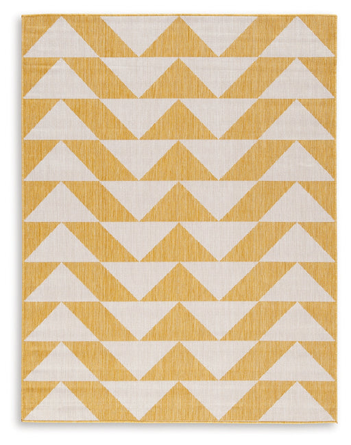 Thomley Ivory/Yellow 5' x 7' Rug - R900062 - Vega Furniture