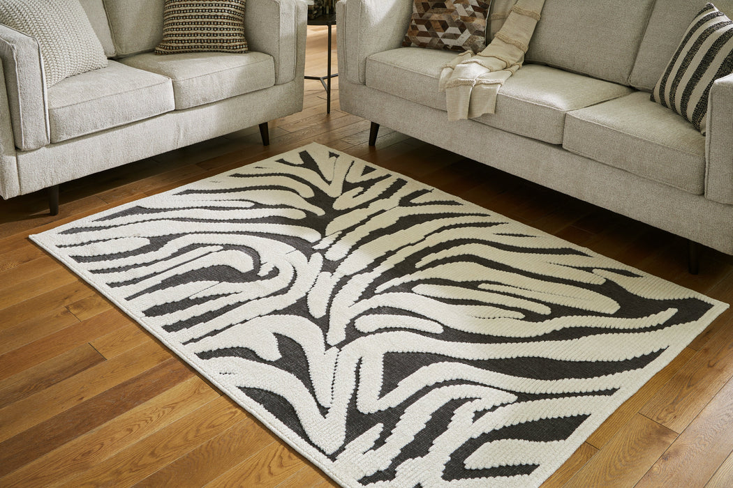 Thomwith Black/Ivory Medium Rug - R406292 - Vega Furniture