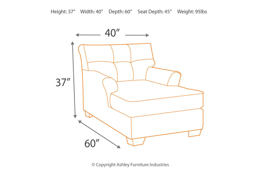 Tibbee Slate Chaise - 9910115 - Vega Furniture