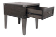 Todoe Dark Gray End Table with USB Ports & Outlets - T901-3 - Vega Furniture