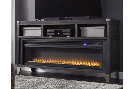Todoe Gray 65" TV Stand with Electric Fireplace - SET | W100-22 | W901-68 - Vega Furniture