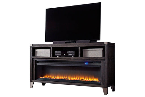 Todoe Gray 65" TV Stand with Electric Fireplace - SET | W100-22 | W901-68 - Vega Furniture
