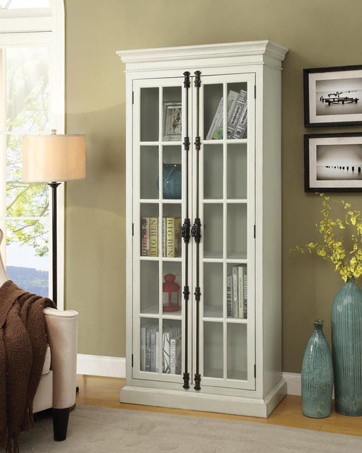 Toni Antique White 2-Door Tall Cabinet - 910187 - Vega Furniture