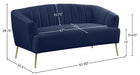 Tori Blue Velvet Loveseat - 657Navy-L - Vega Furniture