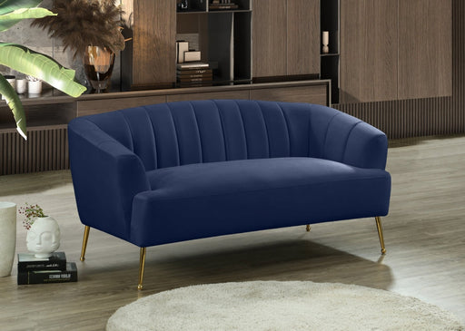 Tori Blue Velvet Loveseat - 657Navy-L - Vega Furniture