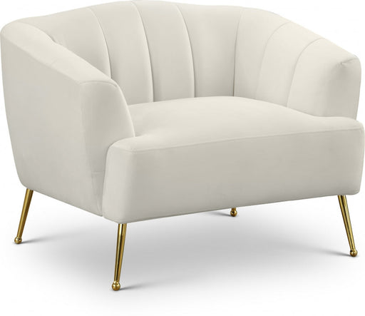 Tori Cream Velvet Chair - 657Cream-C - Vega Furniture