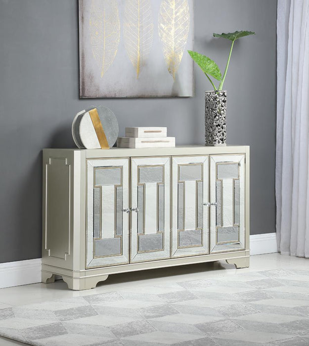 Toula Smoke/Champagne 4-Door Accent Cabinet - 953487 - Vega Furniture