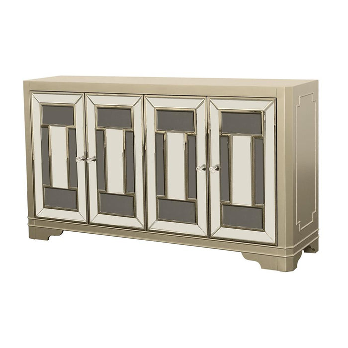 Toula Smoke/Champagne 4-Door Accent Cabinet - 953487 - Vega Furniture