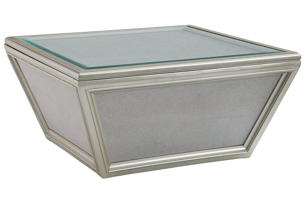 Traleena Silver Finish Coffee Table - T957-8 - Vega Furniture