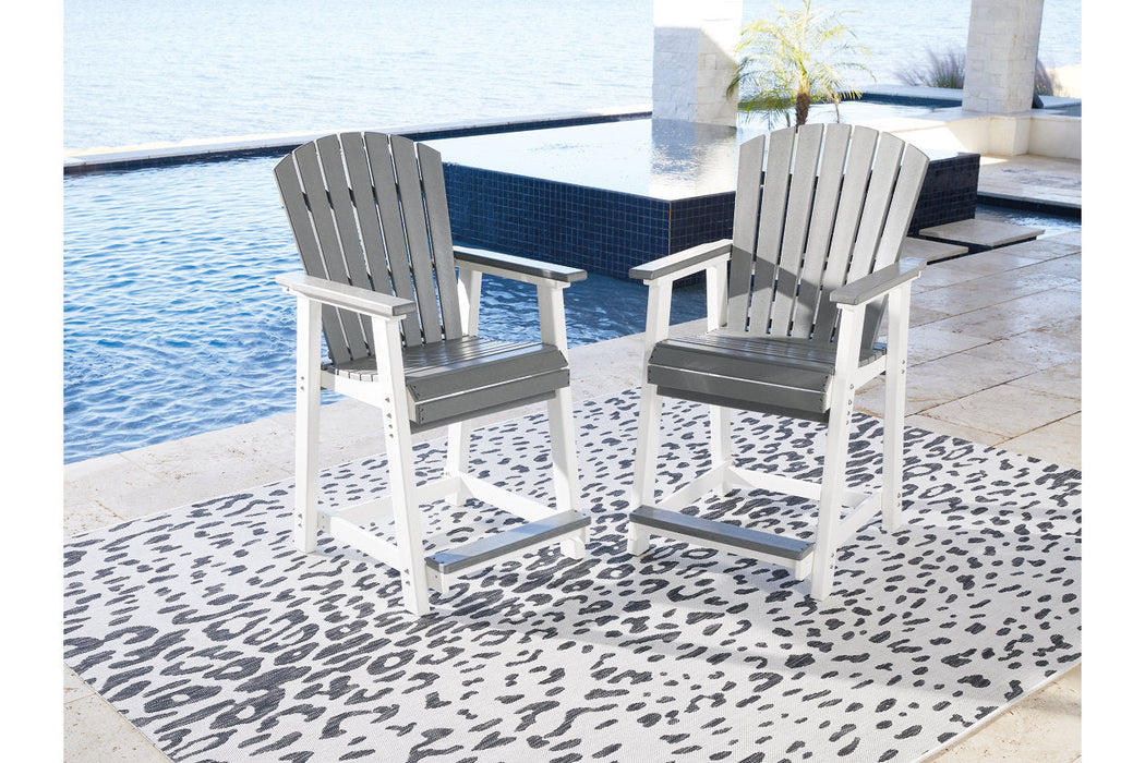 Transville Gray/White Outdoor Counter Height Barstool, Set of 2 - P210-124 - Vega Furniture