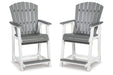 Transville Gray/White Outdoor Counter Height Barstool, Set of 2 - P210-124 - Vega Furniture