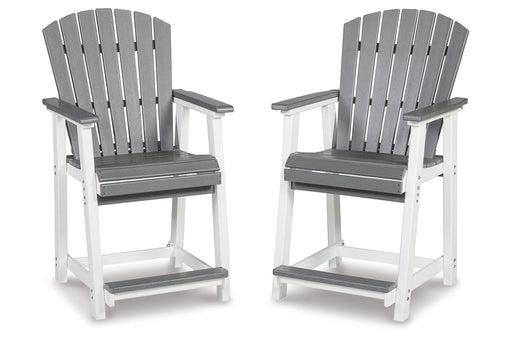 Transville Gray/White Outdoor Counter Height Barstool, Set of 2 - P210-124 - Vega Furniture