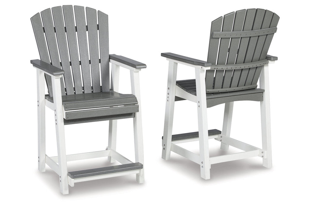 Transville Gray/White Outdoor Counter Height Barstool, Set of 2 - P210-124 - Vega Furniture