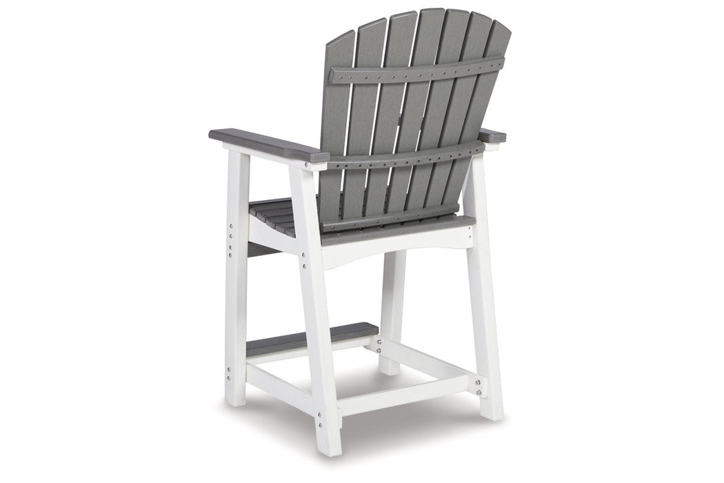 Transville Gray/White Outdoor Counter Height Barstool, Set of 2 - P210-124 - Vega Furniture