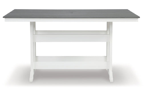 Transville Gray/White Outdoor Counter Height Dining Table - P210-642 - Vega Furniture