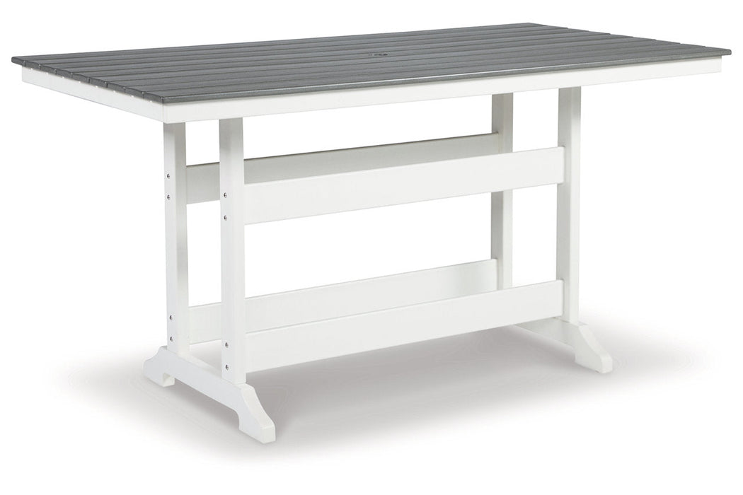 Transville Gray/White Outdoor Counter Height Dining Table - P210-642 - Vega Furniture