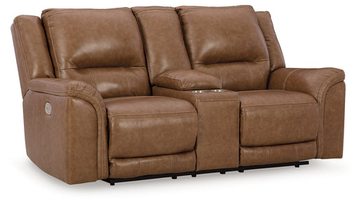 Trasimeno Caramel Power Reclining Loveseat with Console - U8281518 - Vega Furniture