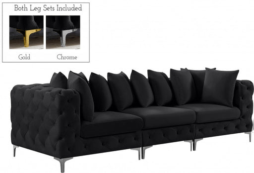 Tremblay Black 108" Velvet Modular Sofa - 686Black-S108 - Vega Furniture