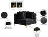 Tremblay Black Velvet Modular Corner Chair - 686Black-Corner - Vega Furniture