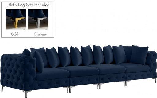 Tremblay Blue 138" Velvet Modular Sofa - 686Navy-S138 - Vega Furniture