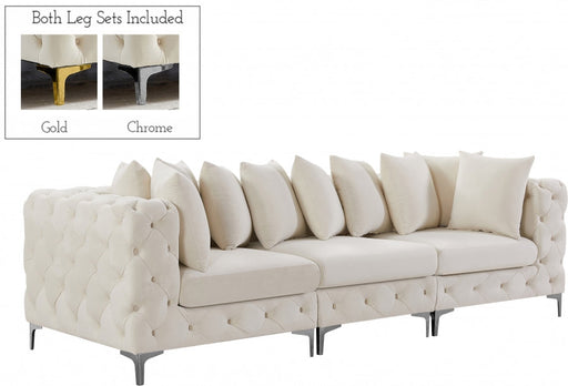 Tremblay Cream 108" Velvet Modular Sofa - 686Cream-S108 - Vega Furniture