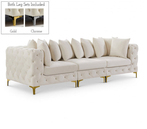 Tremblay Cream 108" Velvet Modular Sofa - 686Cream-S108 - Vega Furniture