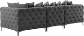 Tremblay Grey 108" Velvet Modular Sofa - 686Grey-S108 - Vega Furniture