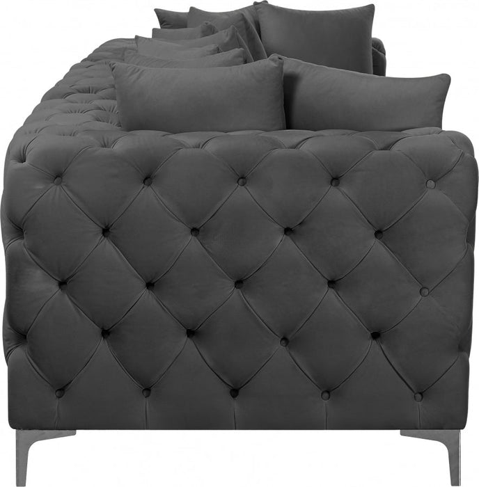 Tremblay Grey 108" Velvet Modular Sofa - 686Grey-S108 - Vega Furniture