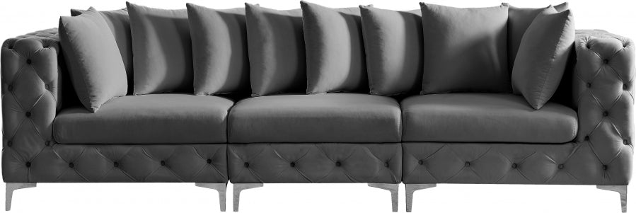 Tremblay Grey 108" Velvet Modular Sofa - 686Grey-S108 - Vega Furniture