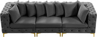 Tremblay Grey 108" Velvet Modular Sofa - 686Grey-S108 - Vega Furniture