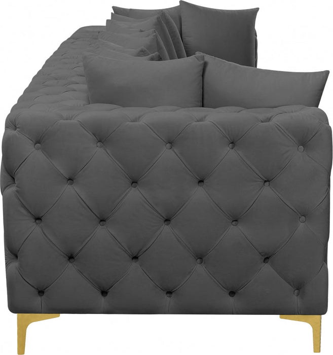 Tremblay Grey 138" Velvet Modular Sofa - 686Grey-S138 - Vega Furniture