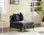 Tremblay Grey Velvet Modular Armless Chair - 686Grey-Armless - Vega Furniture