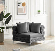 Tremblay Grey Velvet Modular Corner Chair - 686Grey-Corner - Vega Furniture