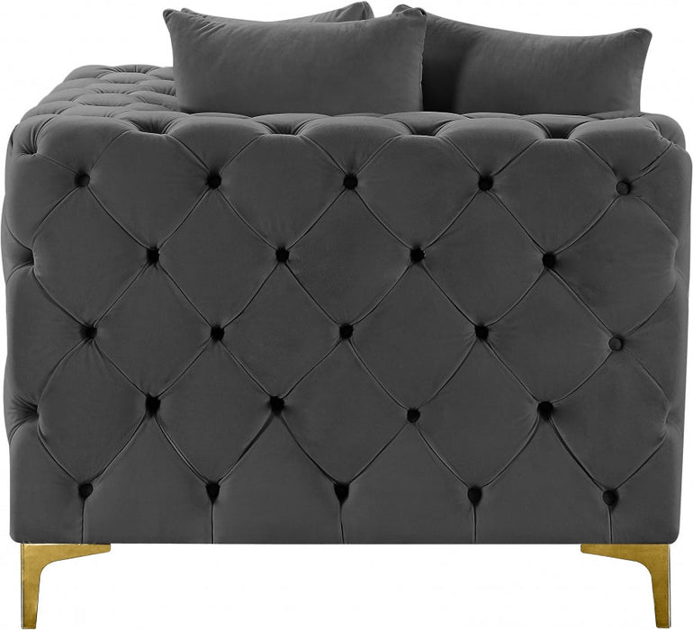Tremblay Grey Velvet Modular Corner Chair - 686Grey-Corner - Vega Furniture