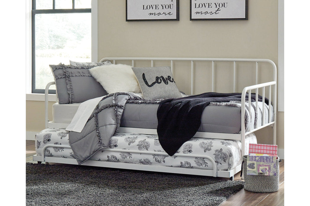 Trentlore White Twin Metal Day Bed with Trundle - SET | B076-260 | B076-280 - Vega Furniture