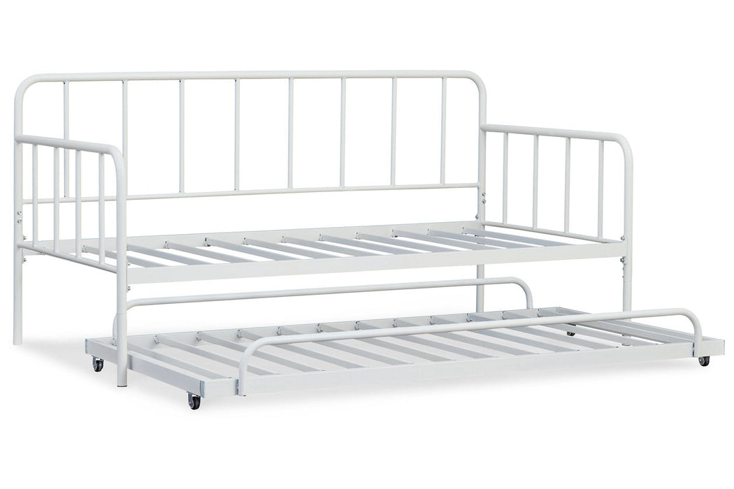 Trentlore White Twin Metal Day Bed with Trundle - SET | B076-260 | B076-280 - Vega Furniture