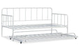 Trentlore White Twin Metal Day Bed with Trundle - SET | B076-260 | B076-280 - Vega Furniture