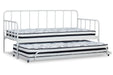 Trentlore White Twin Metal Day Bed with Trundle - SET | B076-260 | B076-280 - Vega Furniture