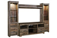 Trinell Brown 4-Piece Entertainment Center - SET | W446-24(2) | W446-27 | W446-68 - Vega Furniture