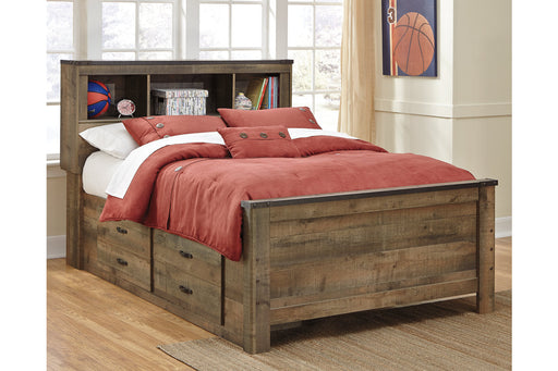 Trinell Brown Full Bookcase Bed with 2 Storage Drawers - SET | B100-12 | B446-50 | B446-65 | B446-84 - Vega Furniture