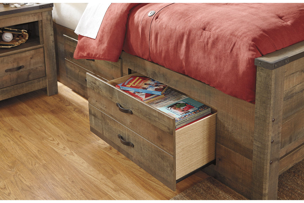 Trinell Brown Full Bookcase Bed with 2 Storage Drawers - SET | B100-12 | B446-50 | B446-65 | B446-84 - Vega Furniture