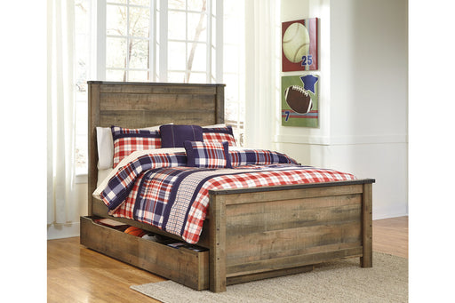 Trinell Brown Full Panel Bed with 1 Large Storage Drawer - SET | B100-12 | B446-60 | B446-84 | B446-86 | B446-87 - Vega Furniture