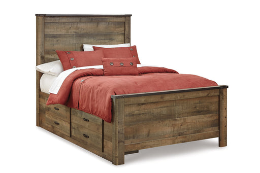 Trinell Brown Full Panel Bed with 2 Storage Drawers - SET | B100-12 | B446-50 | B446-84 | B446-87 - Vega Furniture
