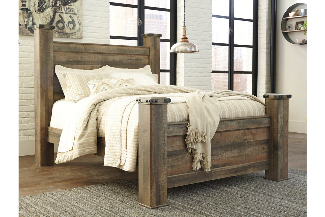 Trinell Brown Queen Poster Bed - SET | B446-61 | B446-64 | B446-67 | B446-98 - Vega Furniture