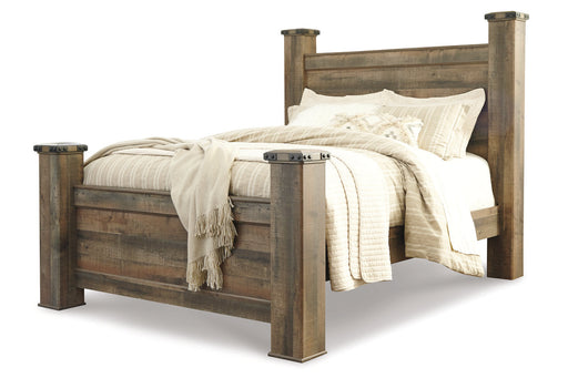 Trinell Brown Queen Poster Bed - SET | B446-61 | B446-64 | B446-67 | B446-98 - Vega Furniture