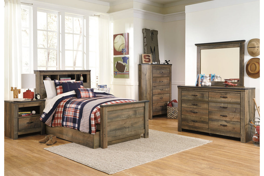 Trinell Brown Twin Bookcase Bed with 1 Large Storage Drawer - SET | B100-11 | B446-52 | B446-60 | B446-63 | B446-83 - Vega Furniture
