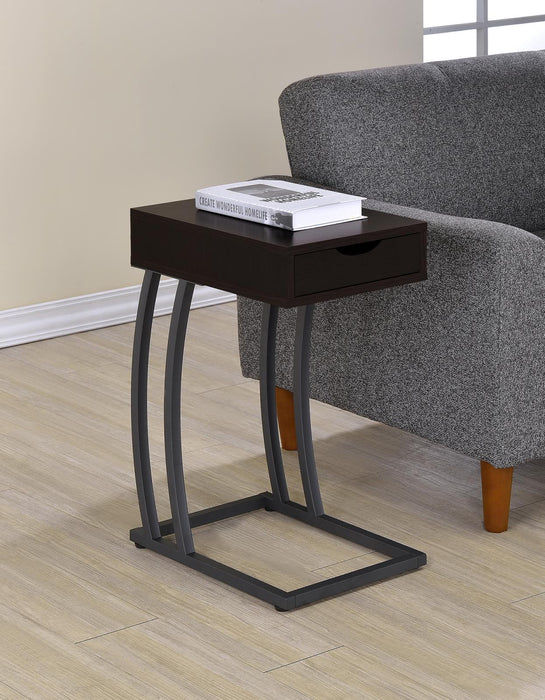 Troy Cappuccino Accent Table with Power Outlet - 900578 - Vega Furniture