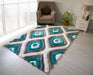 3D Shaggy Gray/Turquoise 5X7 Area Rug - 3D151-GRY/TRQ-57 - Vega Furniture