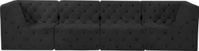 Tuft Black Velvet Modular 128" Sofa - 680Black-S128 - Vega Furniture